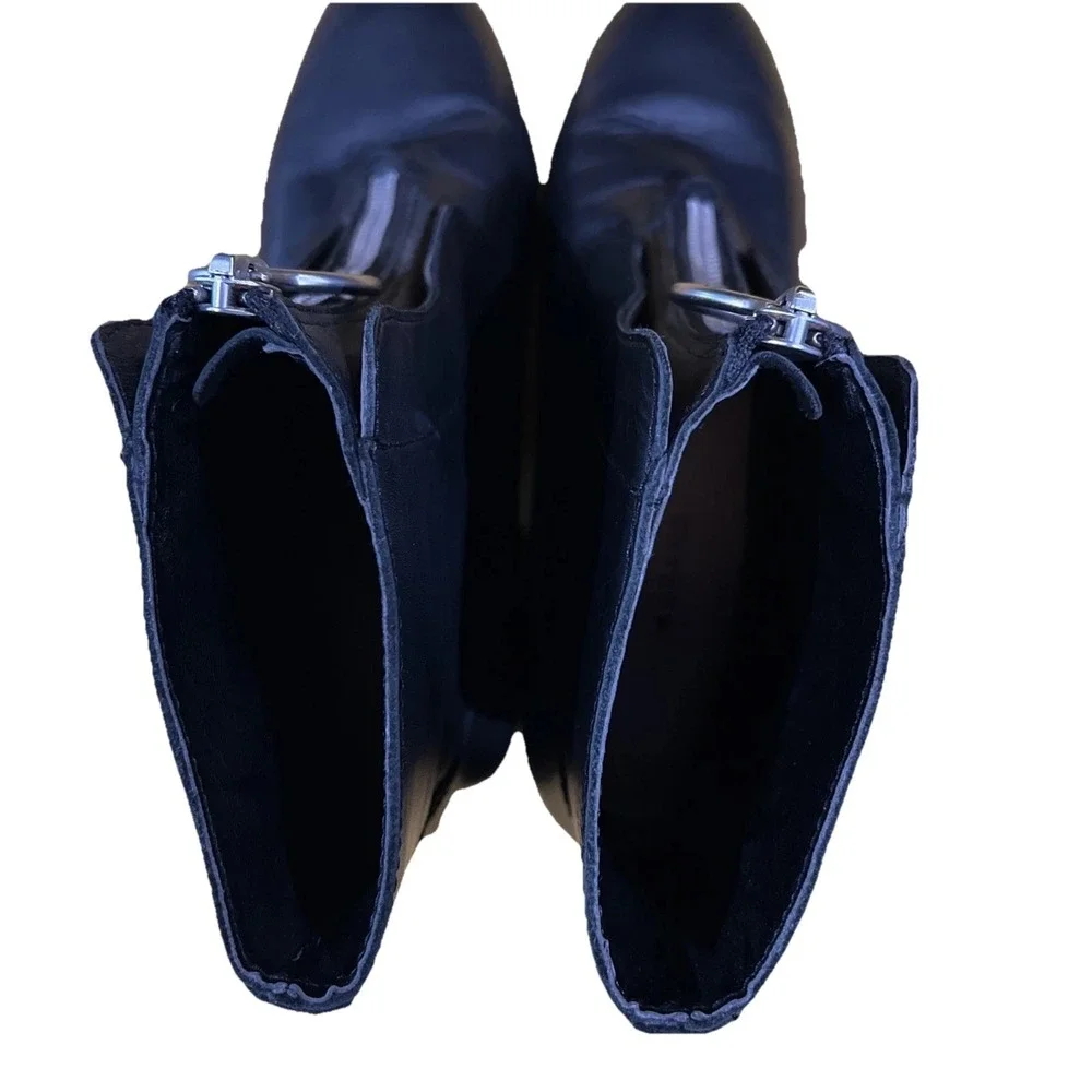 Lucky Brand Tibly Casual Ankle Boots Womens Size‎ 8.5M /39 Black Leather Zip